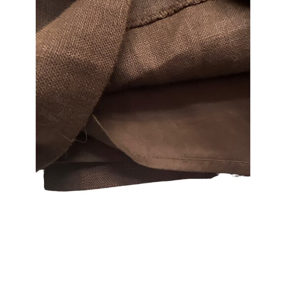 Talbots NWT Brown Linen with White Embroidery Sleeveless Shift Dress - Picture 4 of 8